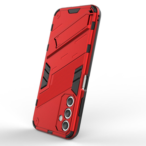For Samsung Galaxy A25 5G Punk Armor 2 in 1 PC + TPU Shockproof Phone Case with Invisible Holder(Red)