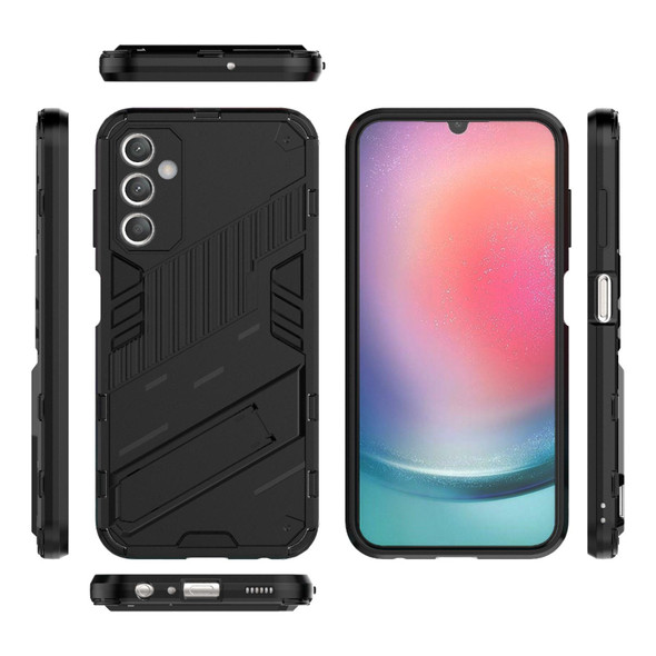 For Samsung Galaxy A25 5G Punk Armor 2 in 1 PC + TPU Shockproof Phone Case with Invisible Holder(Black)