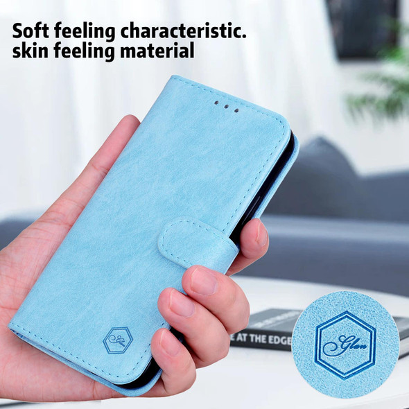 For Xiaomi Redmi Note 12 Pro+ 5G Skin Feeling Oil Leather Texture PU + TPU Phone Case(Light Blue)