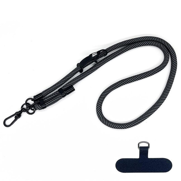 10mm Thick Rope Mobile Phone Anti-Lost Adjustable Lanyard Spacer(Gray Black Twill)
