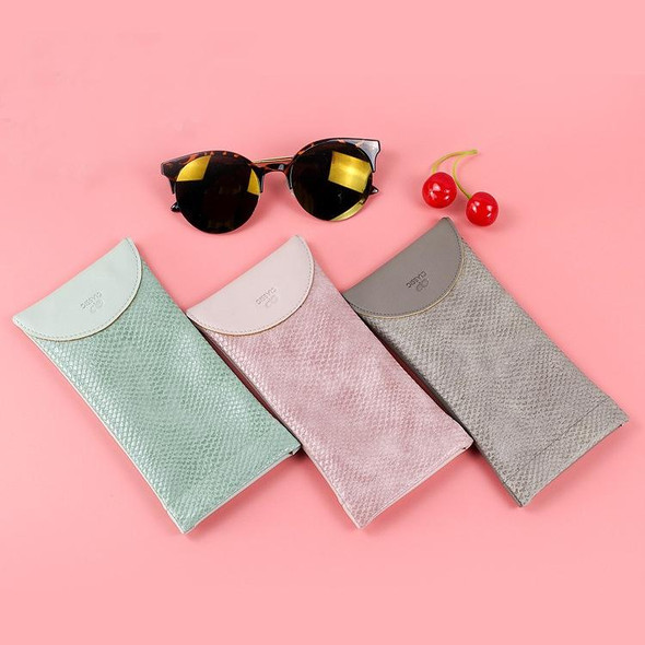3 PCS Snake Print PU Elastic Leatherette Sunglasses Bag  Myopia And Presbyopic Glasses Bag(Pink)