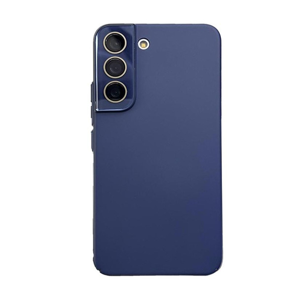 For Samsung Galaxy S22 5G Leatherette Oil PC Hard All-inclusive Phone Case(Dark Blue)