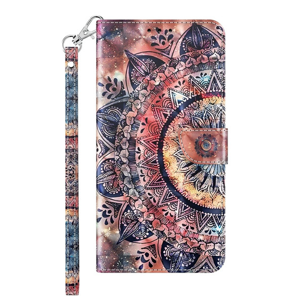 For iPhone 15 Pro 3D Painted Leatherette Phone Case(Colorful Mandala)