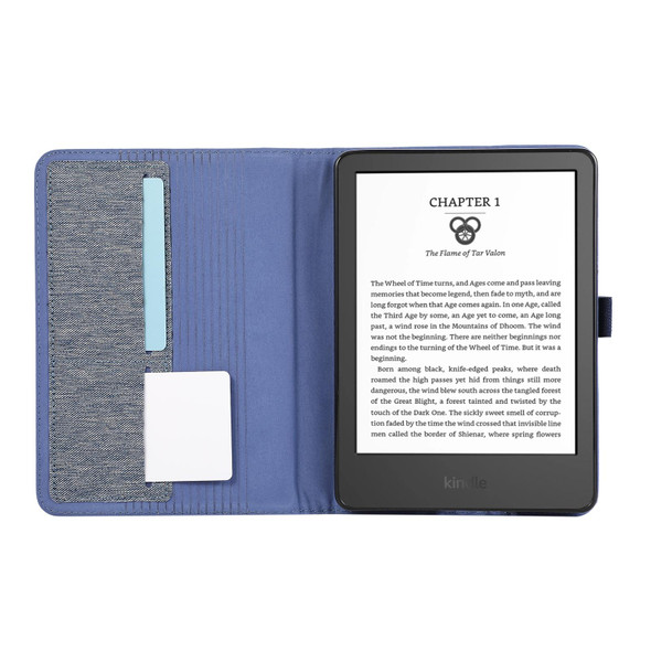 For Amazon Kindle Paperwhite 5 2021 Cloth Texture Horizontal Flip PU + TPU Tablet Case(Deep Blue)