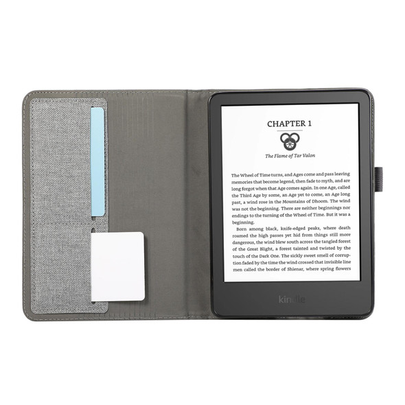 For Amazon Kindle 11th 2022 / Kindle 6 Cloth Texture Horizontal Flip PU + TPU Tablet Case(Gray)