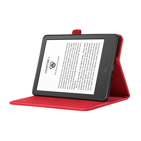 For Amazon Kindle 11th 2022 / Kindle 6 Cloth Texture Horizontal Flip PU + TPU Tablet Case(Red)