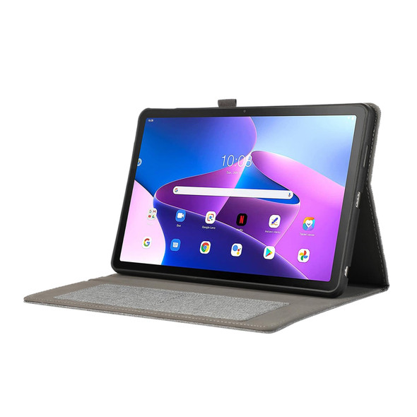 For Lenovo Tab M10 5G 10.6 Horizontal Flip TPU + Fabric PU Leatherette Tablet Case(Grey)
