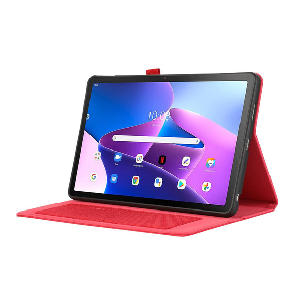 For Lenovo Tab M10 5G 10.6 Horizontal Flip TPU + Fabric PU Leatherette Tablet Case(Red)