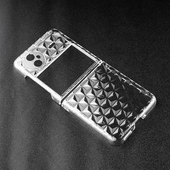 For vivo X Flip Transparent Diamond Texture PC Phone Case