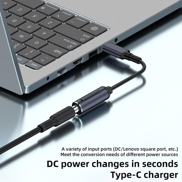 DC 6.0 x 3.7mm to USB-C / Type-C Male 100W Computer Charging Adapter Connector