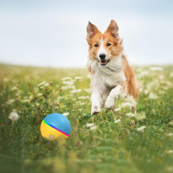 O3 8.5cm Intelligent Remote Control Pet Toy Dog Training Luminous Ball with Radar Trigger(Yellow+Orange)