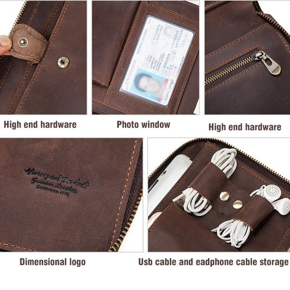 HUMERPAUL Tablet Protective Leather Case Handbag Business Leather Computer Bag(Brown)