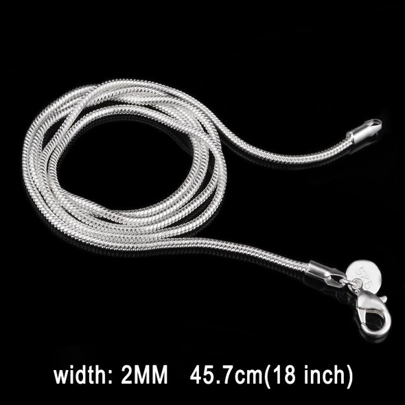 2MM Personality Fashion Silver Plated Snake Bone Chain(Silver length:18 inch)