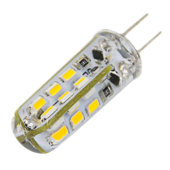 G4 2W 120LM Silicone Corn Light Bulb, 24 LED SMD 3014, Warm White Light, DC 12V