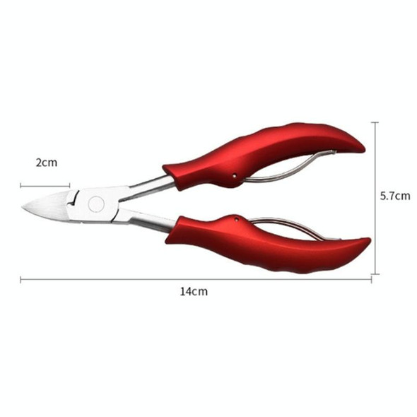 3 PCS Stainless Steel Nail Clippers Olecranon Dead Skin Pliers Set(Red ABS Handle)