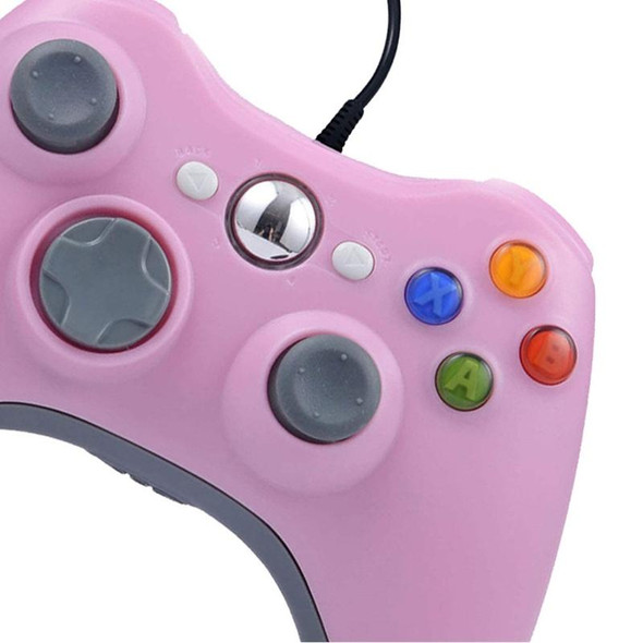 For XBOX 360 Console And PC USB Dual Vibration Wired Gamepad(Pink)