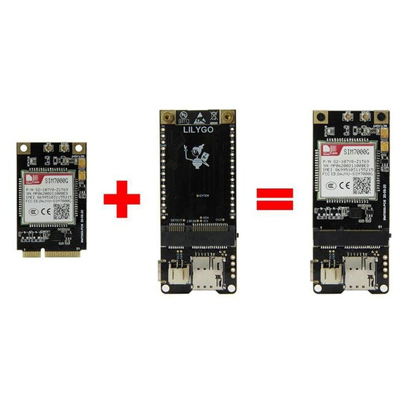 TTGO T-PCIE ESP32-WROVER-B AXP192 Chip WiFi Bluetooth Nano Card SIM Series Module Hardware Composable Development Board, PCIE-SIM7070G Module