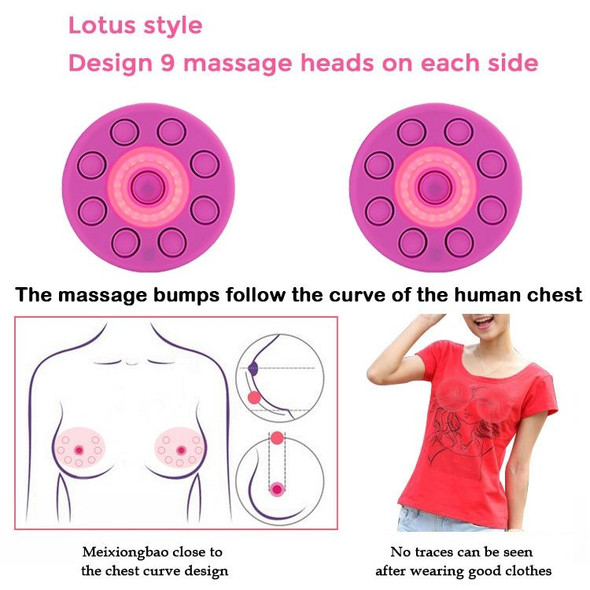 Bluetooth  Breast Massager with Anti-sagging And Remote Control, Style:APP Models(Purple)
