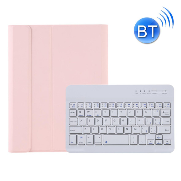 A06B Ultra-thin Detachable Bluetooth Keyboard Leatherette Tablet Case with Pen Slot & Holder for iPad mini 6(Pink)