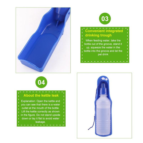 10 PCS 250ml Outdoor Portable Dog / Pet Water Bottle, Random Color Delivery