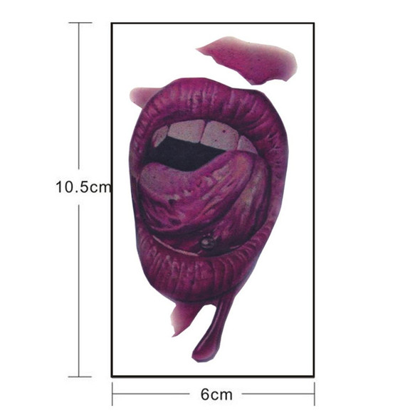 S-291 Halloween Terror Realistic Wound Blood Mouth Temporary Tattoo Sticker