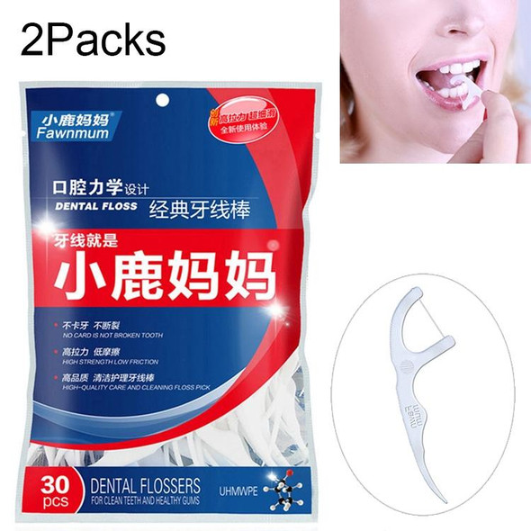 2 Packs Fawnmum Ultra-fine Safety Dental Floss Stick Toothpick Thread Portable Dental Floss Bag