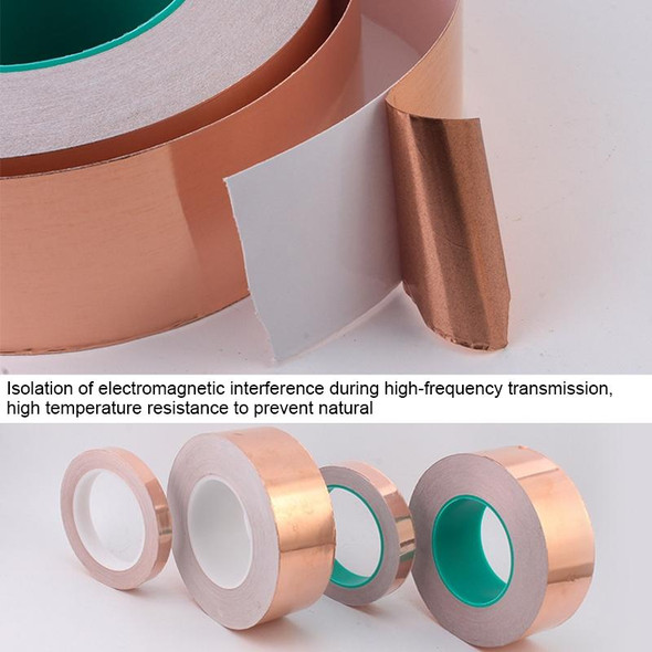 Pure Copper Double-sided Conductive Copper Foil Tape Signal Masking Tape, Size: 20m x 50mm