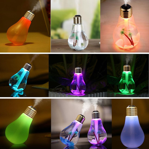 400ML Colorful Light Portable Bulb Shape Aromatherapy Air Purifier Humidifier for Home / Office / Car(Silver)