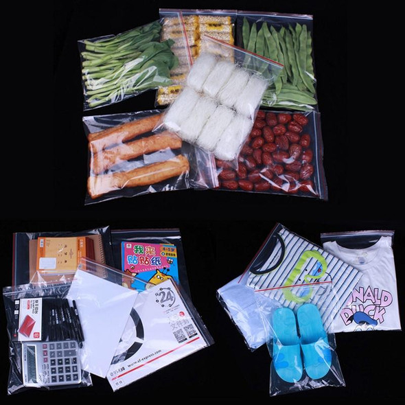 100 PCS 29cm x 40cm PE Self Sealing Clear Zip Lock Packaging Bag, Custom Printing and Size are welcome