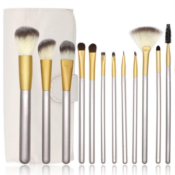 12 PCS High-grade Beige Beauty Makeup Brushes Tools Kit, Size: 22*29cm