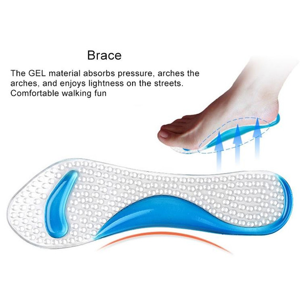 5 Pair Women Silicone Gel Massage Arch Support Insoles Orthotic Flatfoot Prevent Foot Cocoon High Heels Shoes Pad ,Random Color Delivery