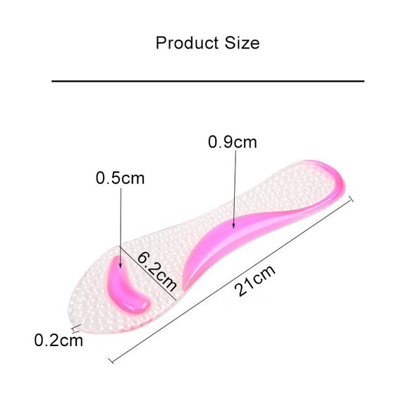 5 Pair Women Silicone Gel Massage Arch Support Insoles Orthotic Flatfoot Prevent Foot Cocoon High Heels Shoes Pad ,Random Color Delivery