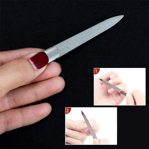 10 PCS Stainless Steel Polished Nail File, Length : 95mm