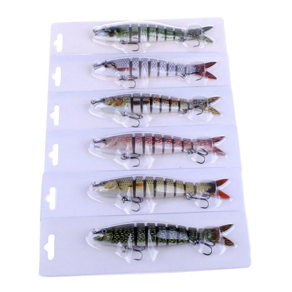 HENGJIA JM024-X 6# 13.6cm 18.7g Multi-section Plastic Hard Baits Artificial Fishing Lures with Treble Hook, Random Color Delivery