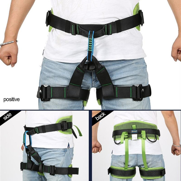 XINDA XDA9516 Outdoor Rock Climbing Polyester High-strength Wire Adjustable Downhill Whole Body Safety Belt(Green)