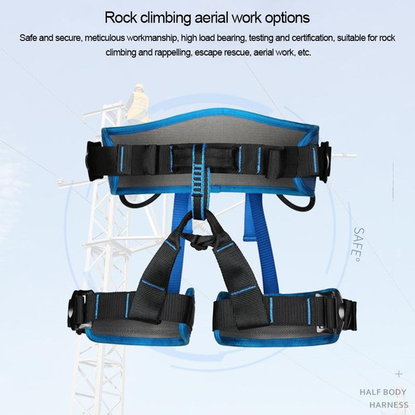 XINDA XDA9516 Outdoor Rock Climbing Polyester High-strength Wire Adjustable Downhill Whole Body Safety Belt(Blue)