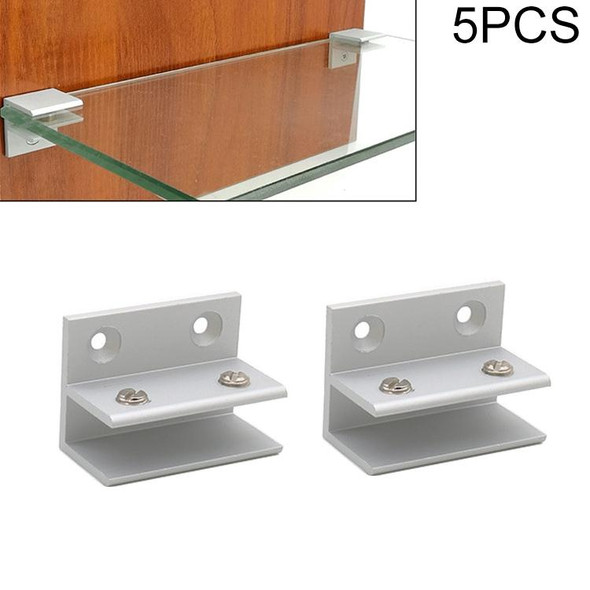 5 PCS F-type Aluminum Alloy Glass Combination Clamp Cabinet Partition Fixing Clip, Size: L, Cliped 10-13mm