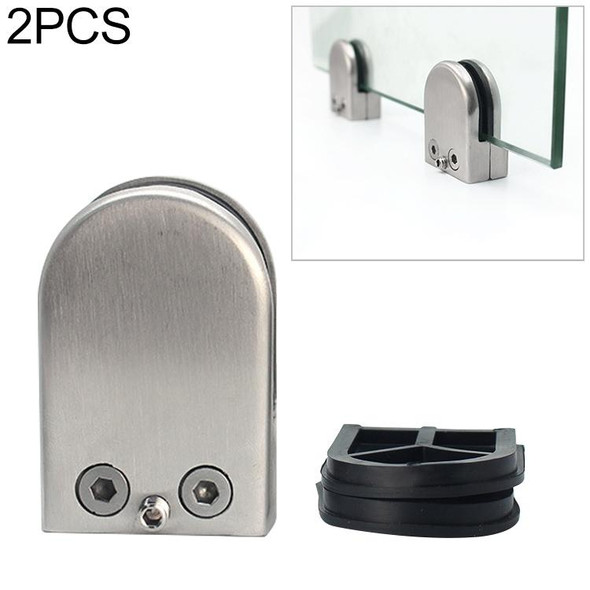 2 PCS 9-14mm Flat Bottom Matte Polished  304 Stainless Steel Fixed Clip Railing Glass Wood Layer Board Clamp Bracket