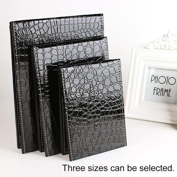 2 PCS Square Stand Leatherette Make Up Mirror Alligator Pattern Portable Cosmetic Mirror, Color:Black, Size:S 12x17.5x1.6CM