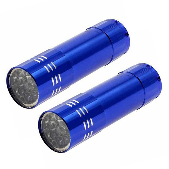 2 PCS Nail Dryer Mini LED Flashlight UV Lamp Portable For Nail Gel Fast Dryer(Blue)