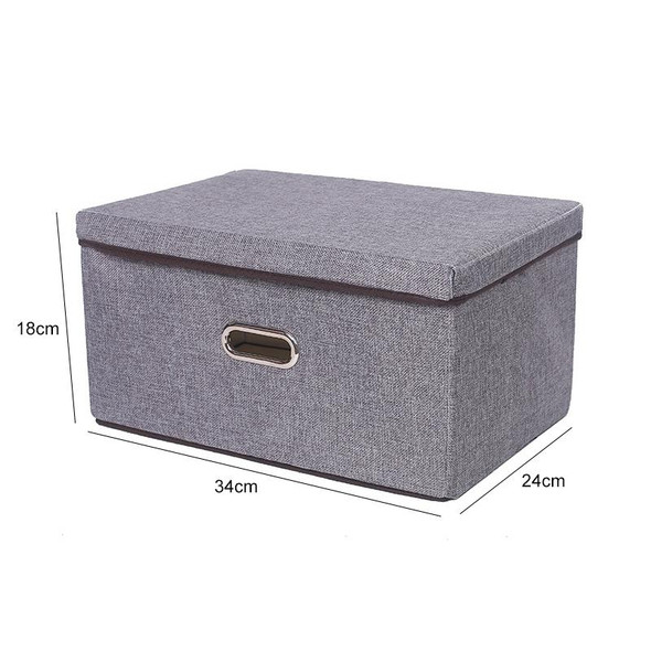 Household Clothes Storage Box Fabric Foldable Debris Storage Box Toy Storage Box,  Size: S 32x24x18cm(Khaki)