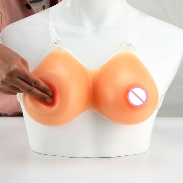 Cross-dressing Prosthetic Breast Conjoined Silicone Fake Breasts for Men Disguised as Women Breasts Fake Breasts, Size:1800g, Style:Transparent Shoulder Strap Non-stick(Complexion)