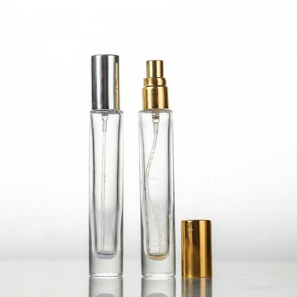 10 PCS Perfume Glass Bottle Transparent Glass Spray Empty Bottle Portable Sub-packing Travel Perfume Bottle, Capacity:10ml(Round Bottle Color Random Delivery)