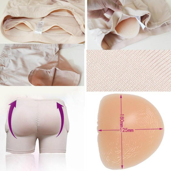 Buttocks Panties Hip Silicone Panties Beautiful Body Women Panties, Size:M, Style:2 PCS Silicone+Sponge Pad(Flesh-colored)