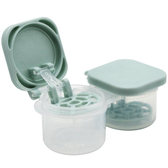 2 PCS Automatic Lens Removal Cosmetic Case Contact Lens Storage Portable Double Box(Mint Color)