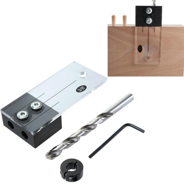 4 PCS / Set Woodworking Hole Locator Woodworking Special Hole Set Fixture Small Vertical Drilling Hole Positioning Tool, Style:B 3/8 inch