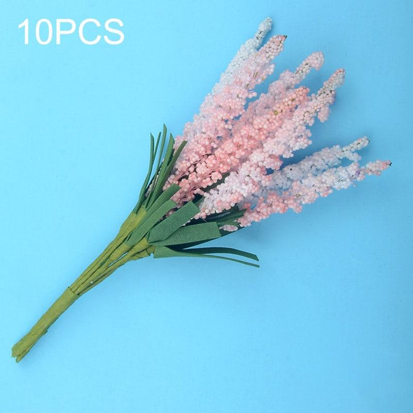 10 PCS DIY Wreath Material Artificial Flowers PE Mini Lavender Wedding Home Decoration(Pink)