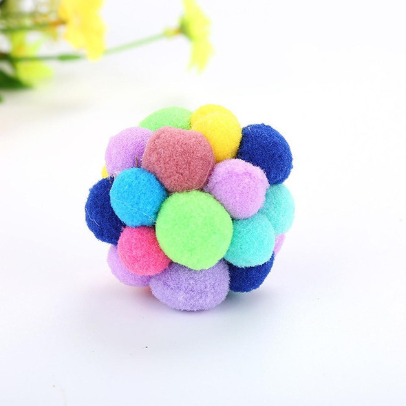 3 PCS Colorful Handmade Bells Cat Bouncy Ball Pet Toy, Size:L