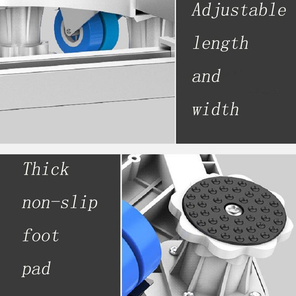 Double Tubes 8 Wheels + 4 Legs Adjustable Stainless Steel Refrigerator Bracket Washing Machine Base Bracket