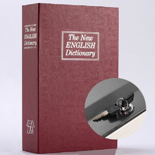 Simulation English Dictionary Book Safe Piggy Bank Creative Bookshelf Decoration, Trumpet Key Version, Color:Red